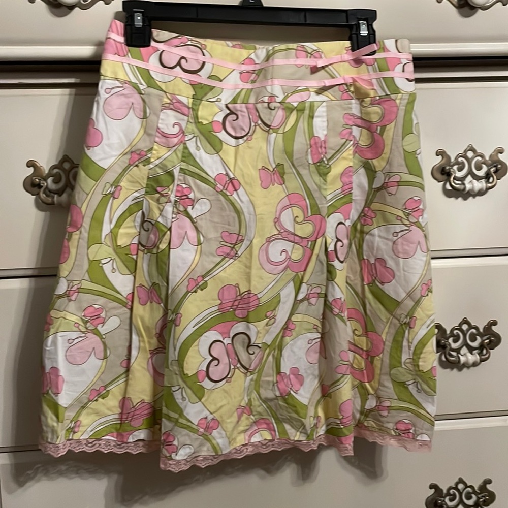 Vintage Tracy Evans Limited Butterfly Pleated Made in USA Spring Skirt